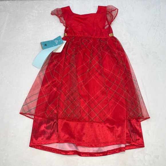 Disney Princess plaid red dress tulle age‎ 2 new  Cinderella Jasmine Snow White - Picture 4 of 12